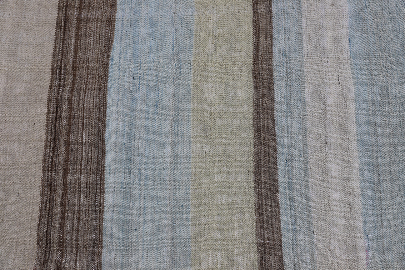 5x7 Ariana Striped Blue Ivory Brown Kilim
