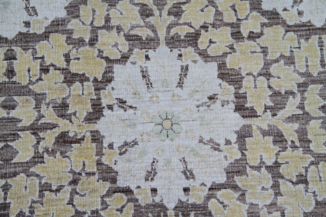 12'x17' Afghan Hand-Knotted Earth-Tone Wool Large Rug