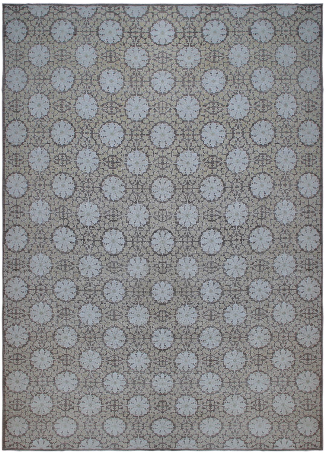 12'x17' Afghan Hand-Knotted Earth-Tone Wool Large Rug