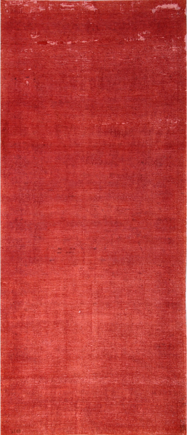 9.10 x 4.02 Orange Red Vintage Style Ariana Over-dye Area Rug