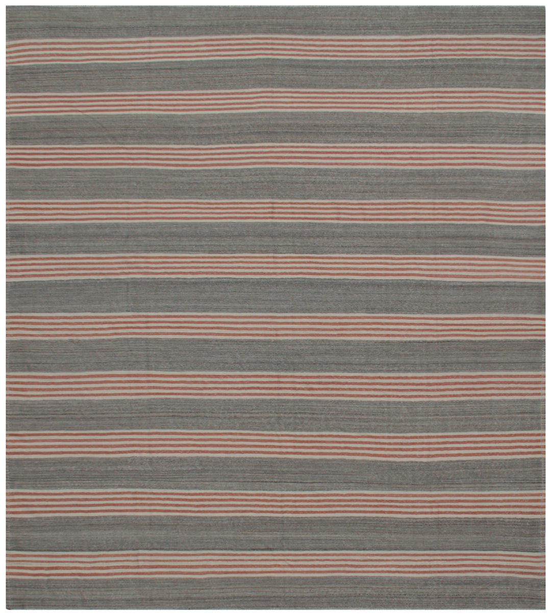 13'x16' Large Ariana Brown with Orange Stripes Kilim