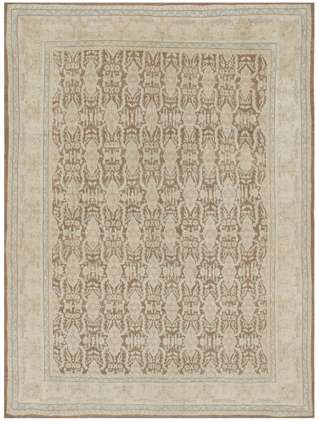 13'x17' Large Wool Rug | Brown & Blue Area Rug