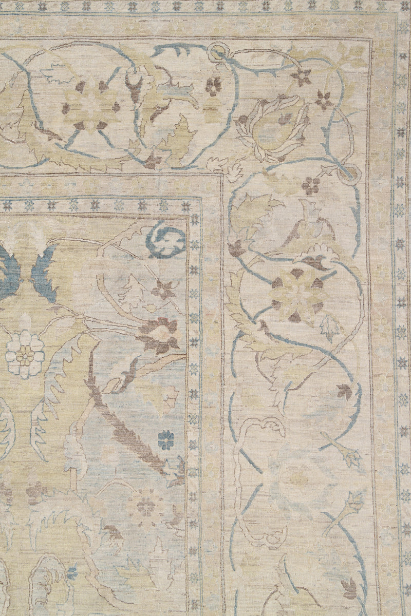 13'x18' Fine Large Silk & Wool Rug | Persian Polonaise Design