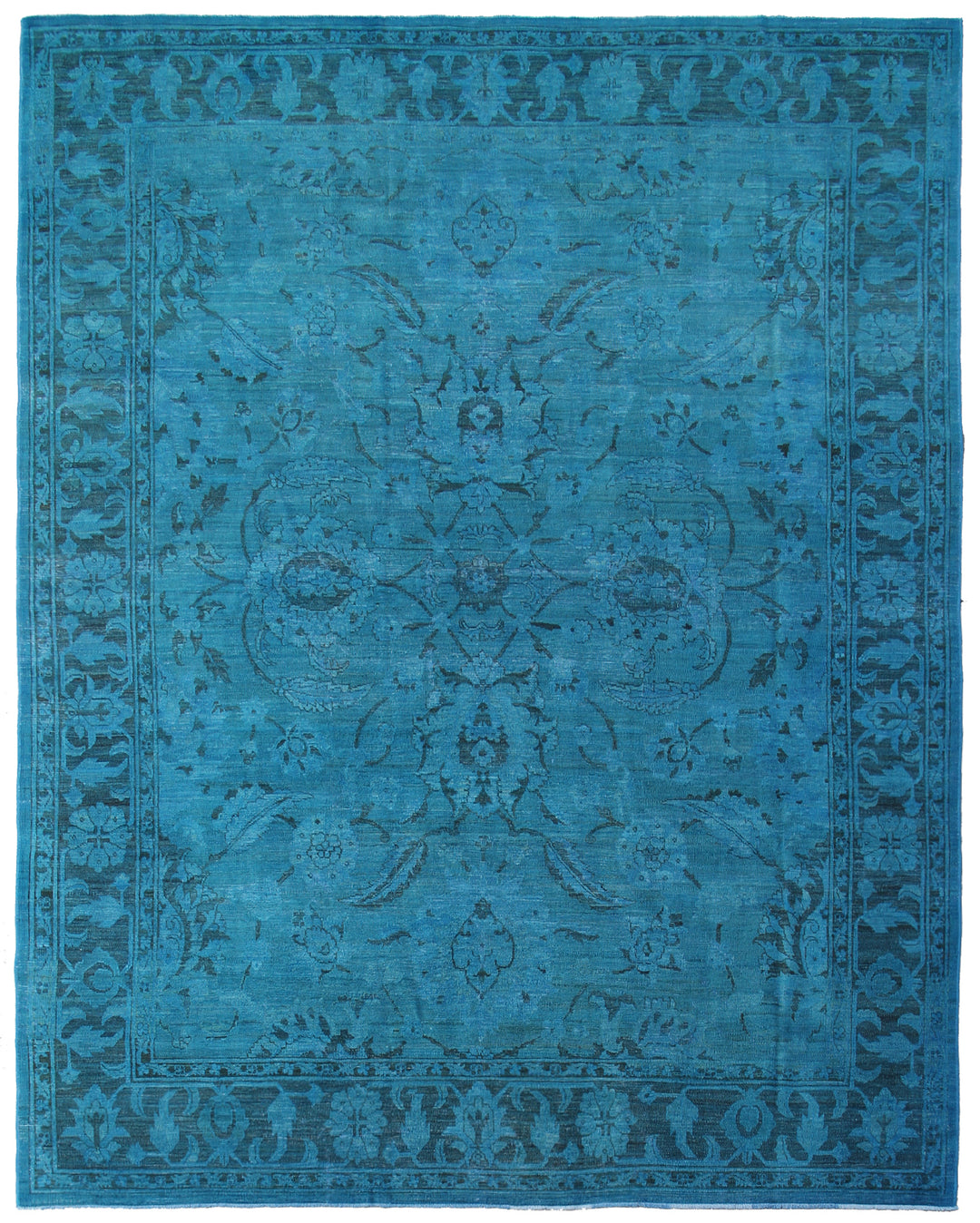 9.05 x 8.00 Ink Blue Agra Design Ariana Over-dye Rug