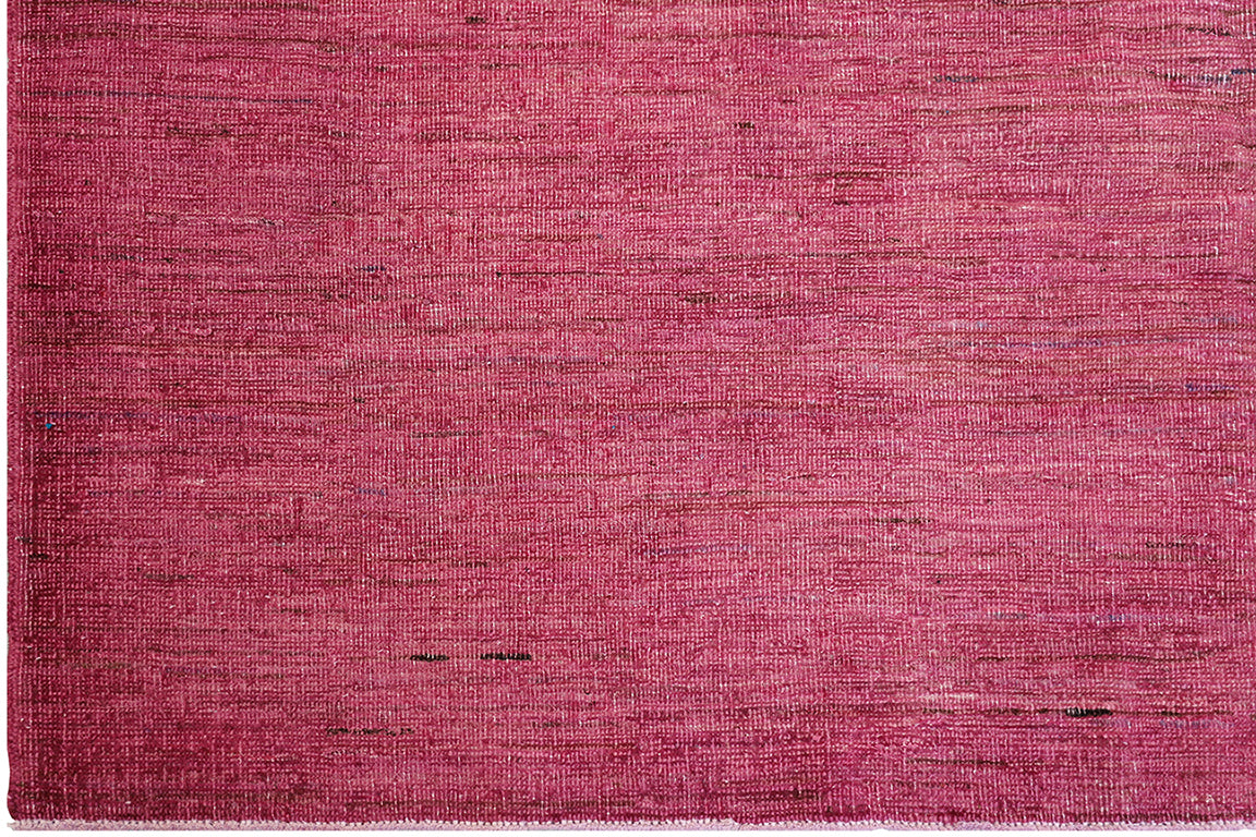 5x6 Contemporary Modern Stria Design Red Overdye Rug