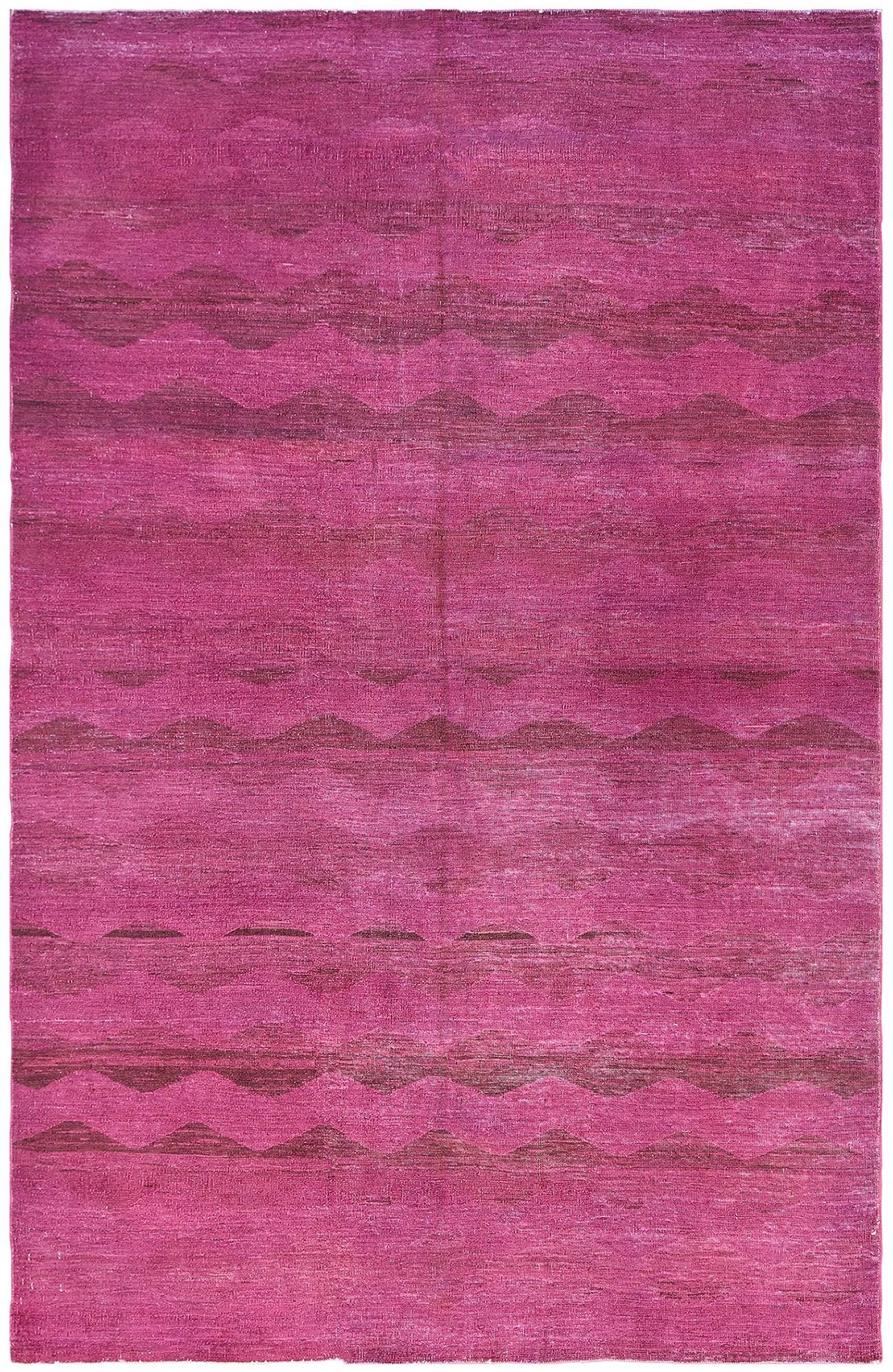 6x9 Fushia Hot Pink Wave Contemporary Design Ariana Over-dye Rug