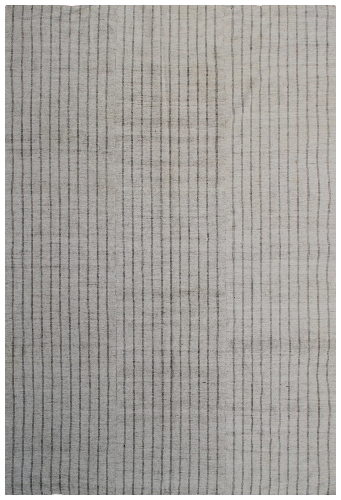 9.04 x 6.01 Grey Striped Tribal Flat Weave Turkish Kilim
