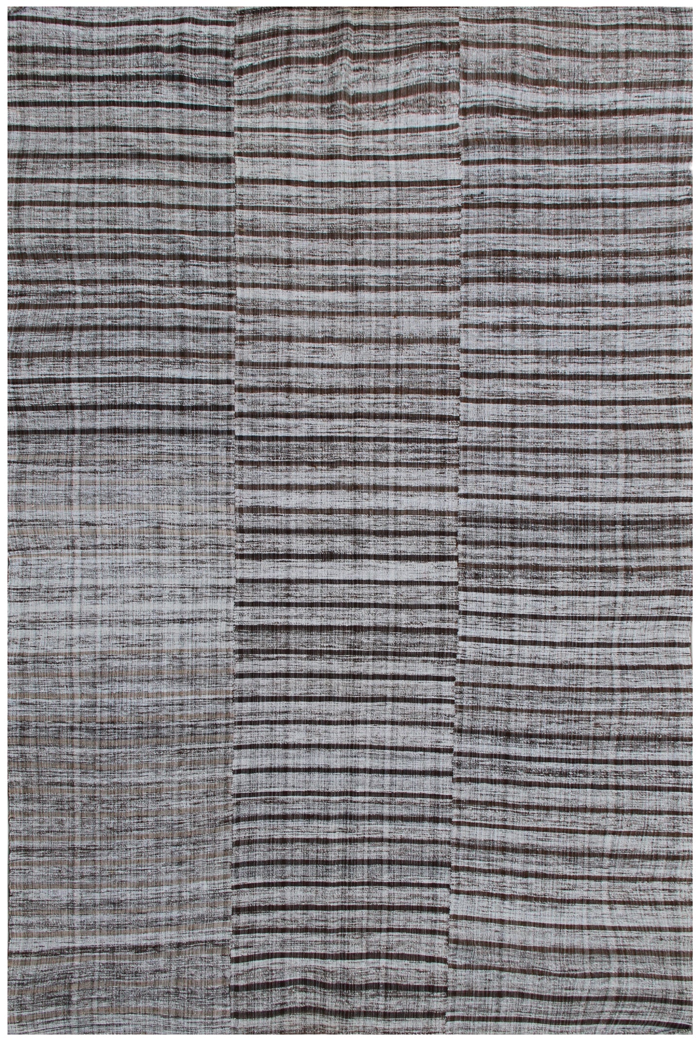 9.04 x 6.09 Vintage Turkish Stripe Goat Hair and Wool Blend Tribal Kilim Rug