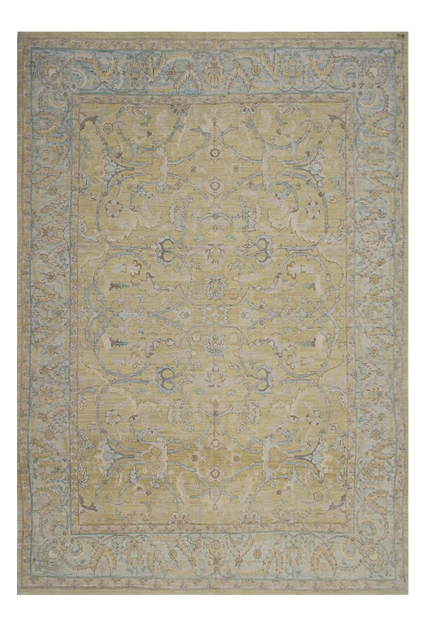 8'x10' Gold Polonaise Design Ariana Luxury Collection Hand-knotted Area Rug