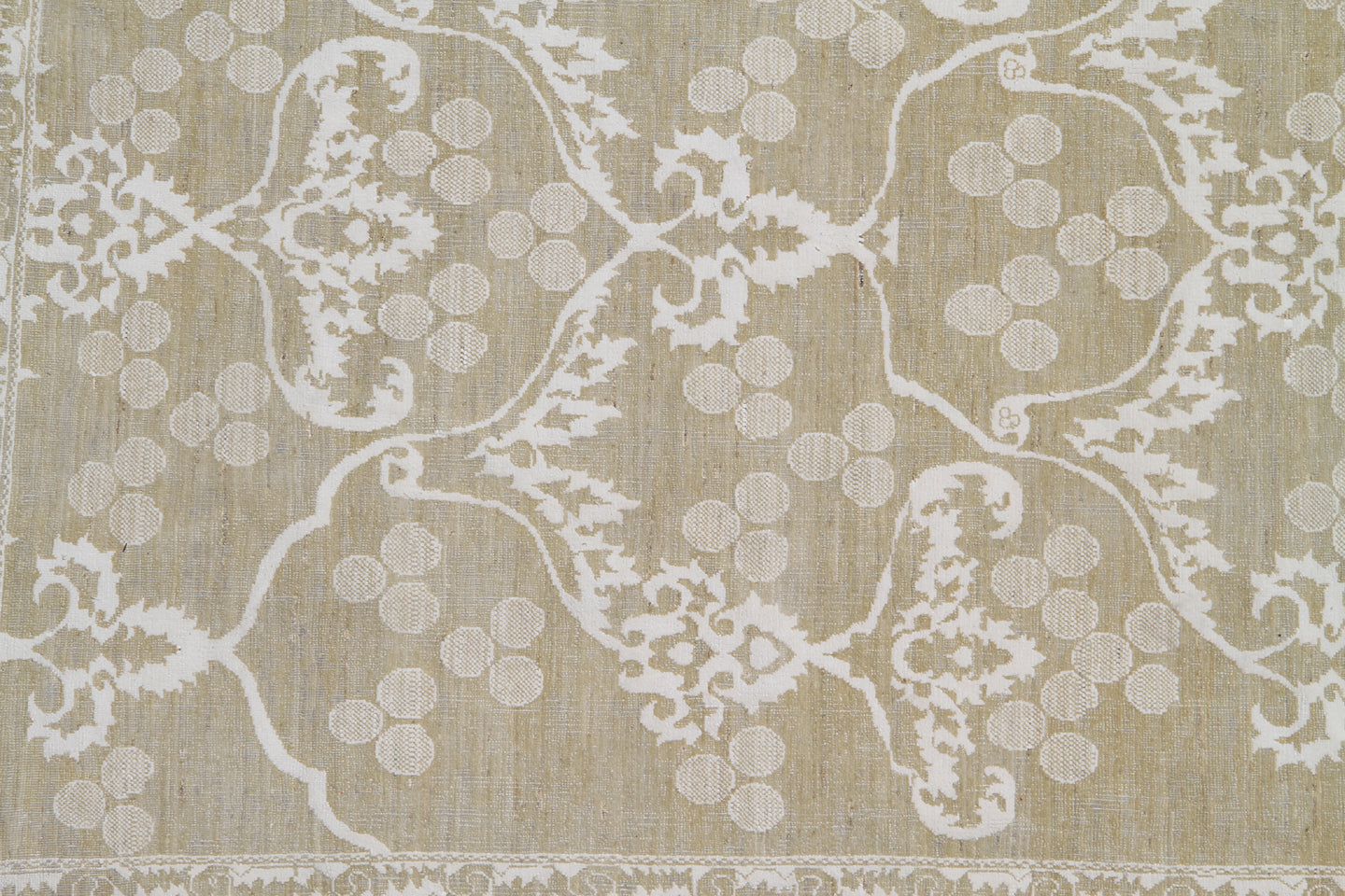 9.08 x 7.11 Very Finely Knotted Silk and Wool Ottoman Design Ariana Transitional Area Rug