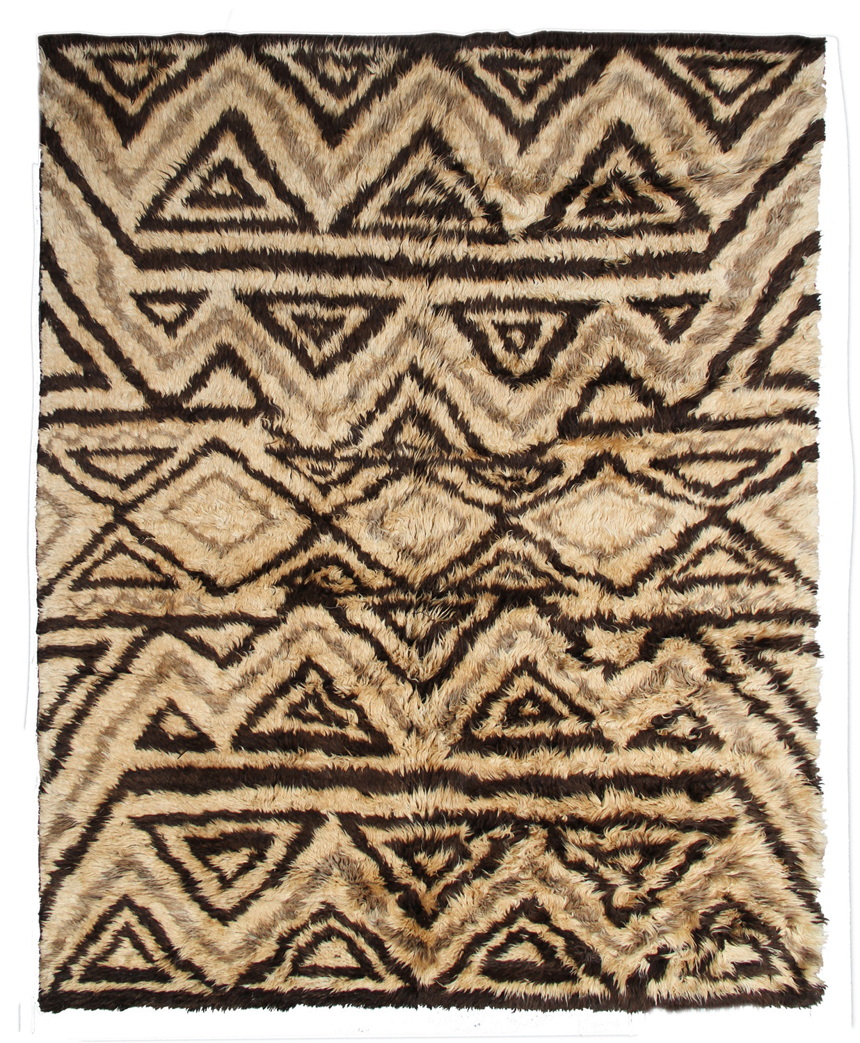 9.08 x 7.11 Erath Tone Navajo Designed Thick Hand-knotted Area Rug