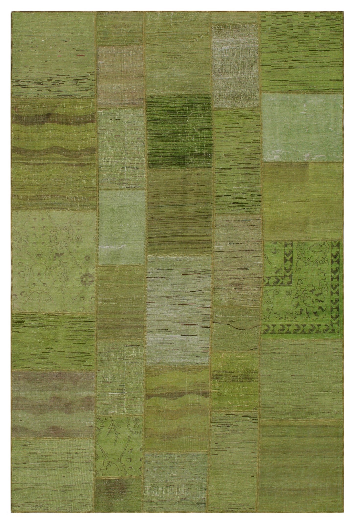 7x10 Green Ariana Patchwork