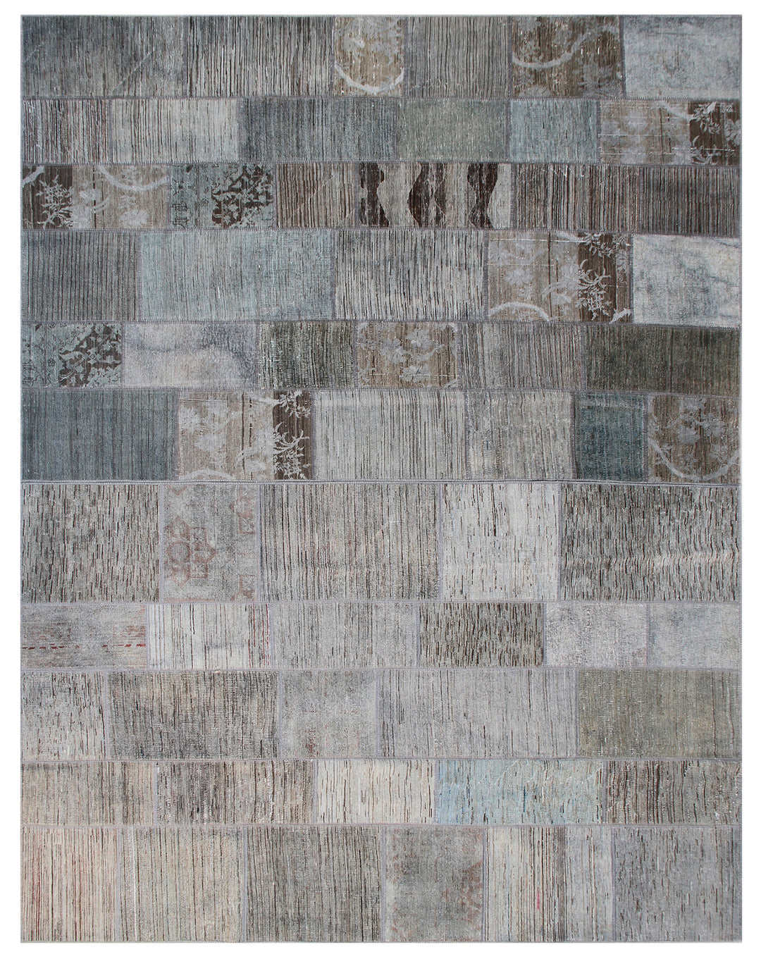 7'x10' Gray Ariana Patchwork Wool Area Rug