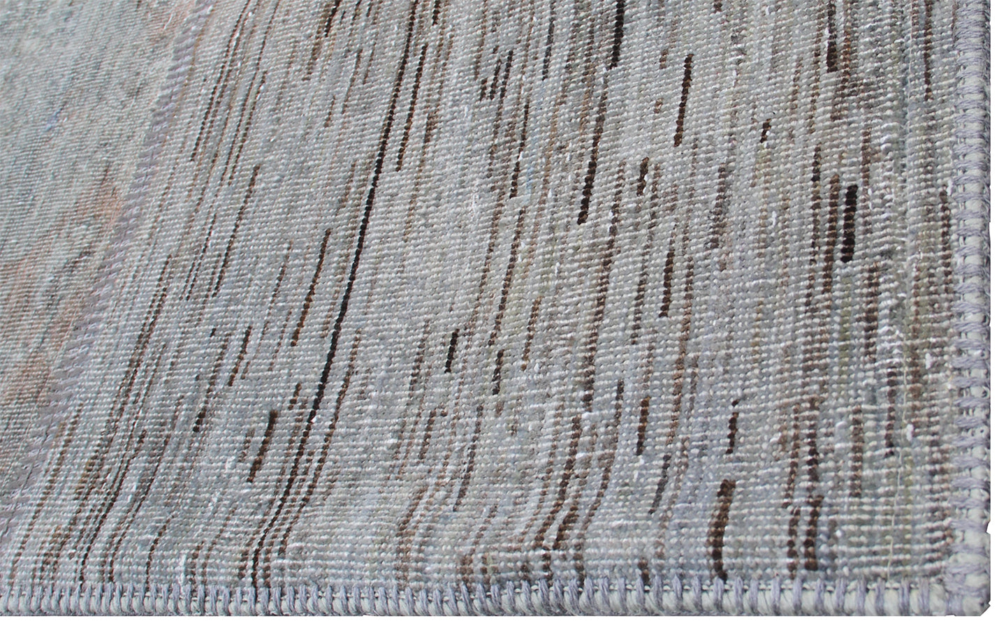 9.03 x 6.07 Hand-Knotted Ariana Grey Patchwork Rug