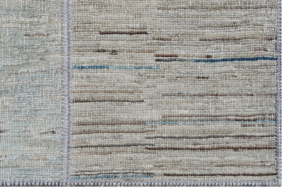 6'x8' Grey Ariana Patchwork Wool Area Rug