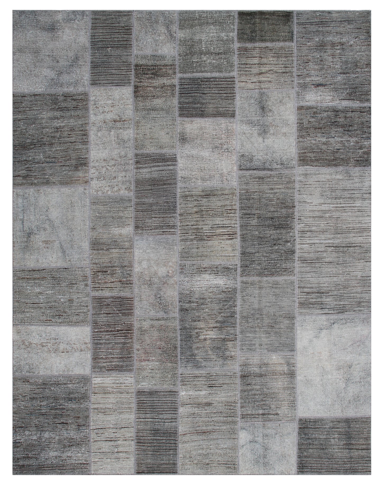 8'x10' Ariana Patchwork Grey Overdye Rug