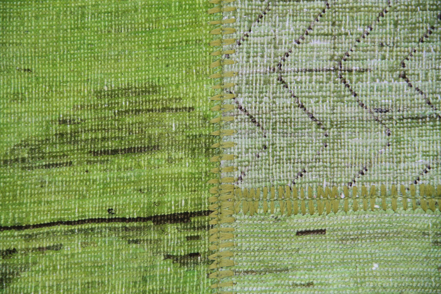 8'x10' Emerald Green Hand-Knotted Patchwork Area Rug