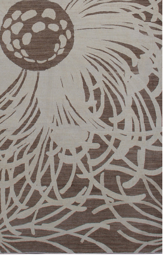9'x12' Brown Marine-Life Ariana Modern Rug