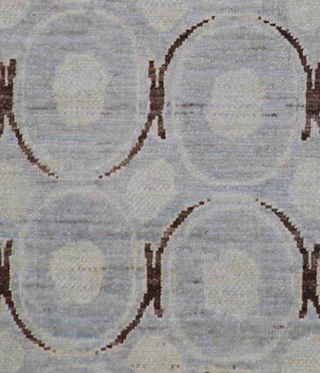 6'x9' Ariana Modern Circular Design Blue Ivory Dark Brown Rug