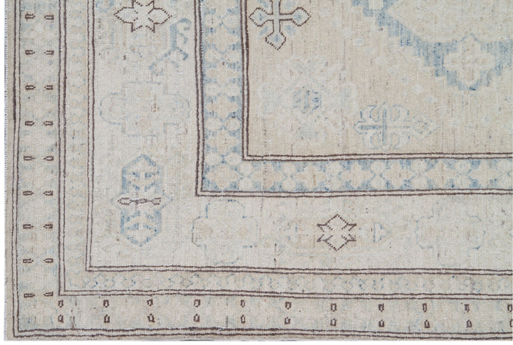 9.09 x 5.08 Soft Colors Faded Kazak Geometric Ariana Hazara Area Rug