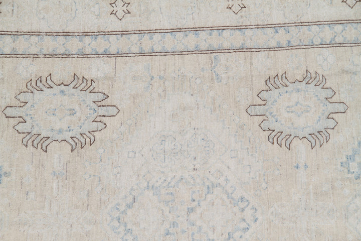 9.09 x 5.08 Soft Colors Faded Kazak Geometric Ariana Hazara Area Rug