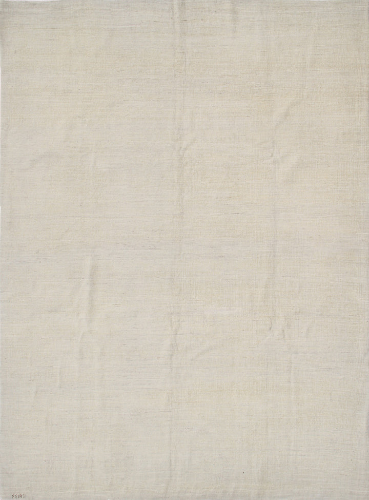 6x9 Cream Solid Modern Wool Rug