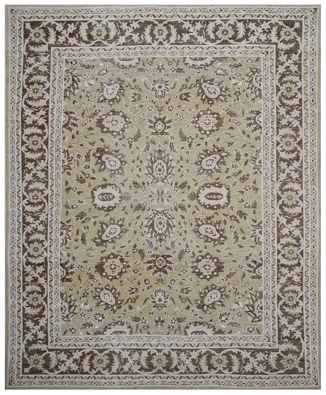 8'x10' Sultanabad Design Wool and Cotton Beige Tan Ariana Transitional Area Rug