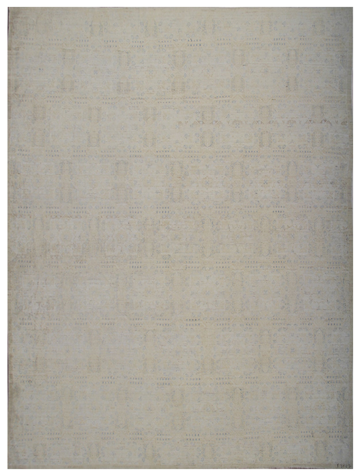 9.06 x 8.01 Soft Color Pale European Design Hand-Knotted Ariana Transitional Area Rug