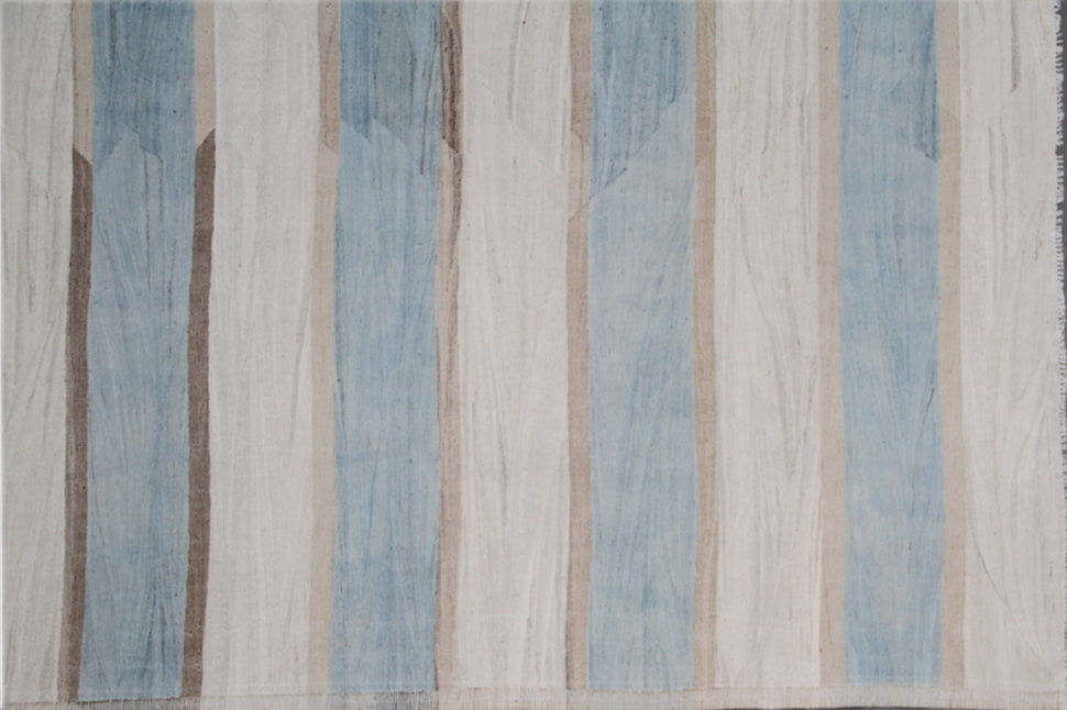 13x19 Blue White Striped Ariana Kilim