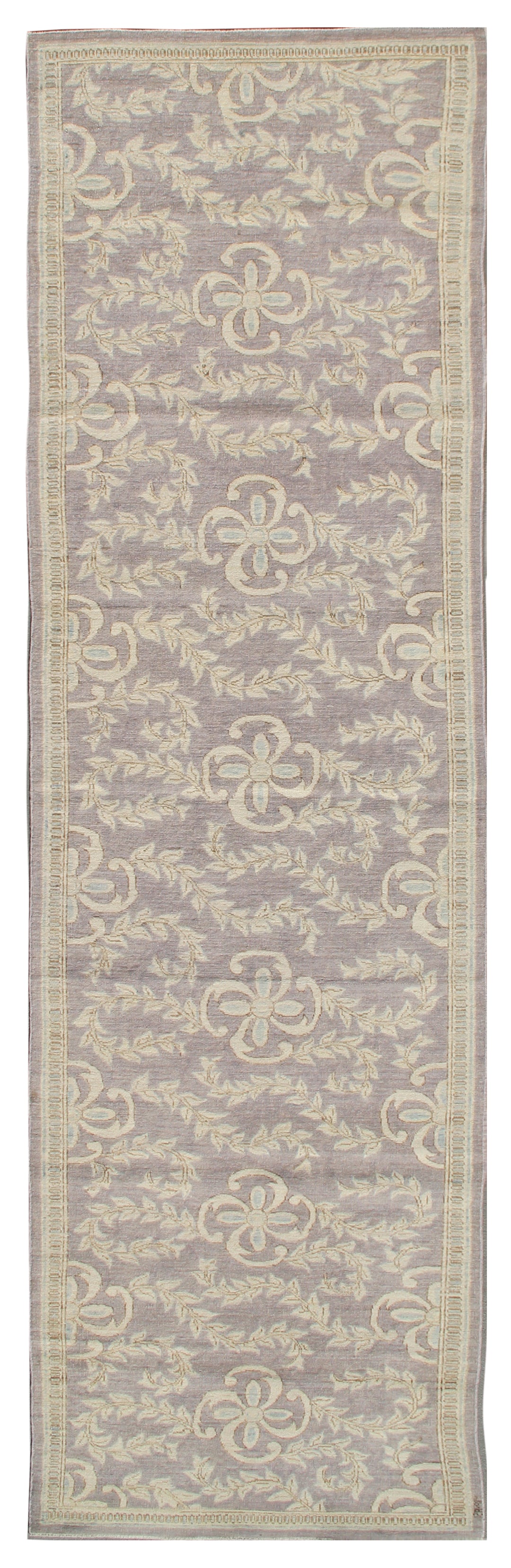 3'x12' Soft Purple Cream Floral Design Ariana Traditional Runner Rug