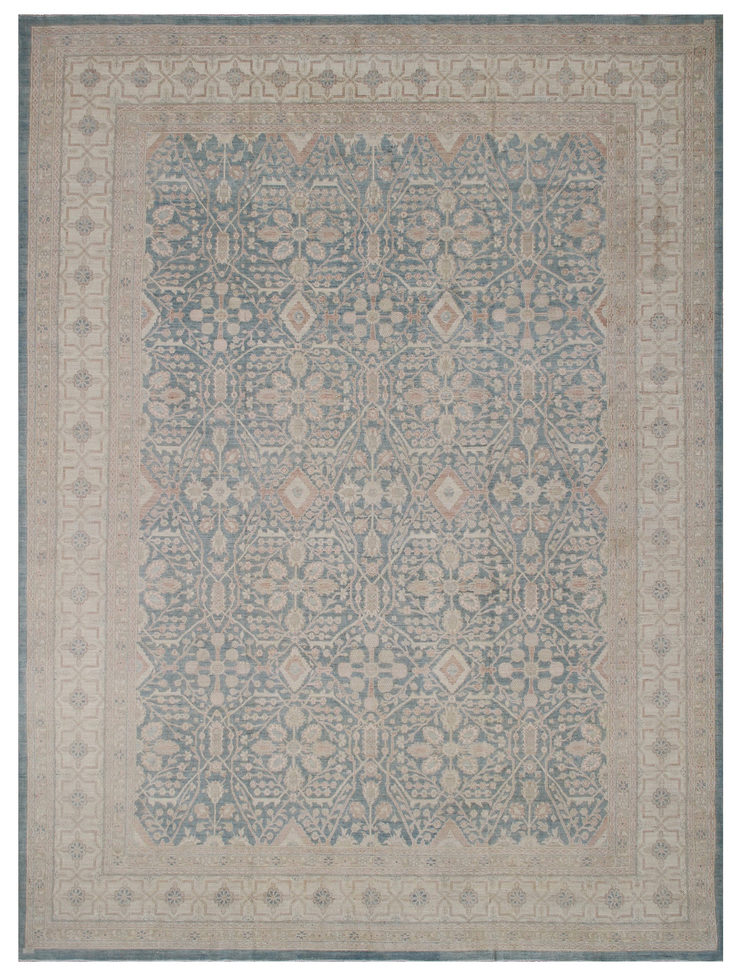 10x14 Blue Tabriz Design Ariana Traditional