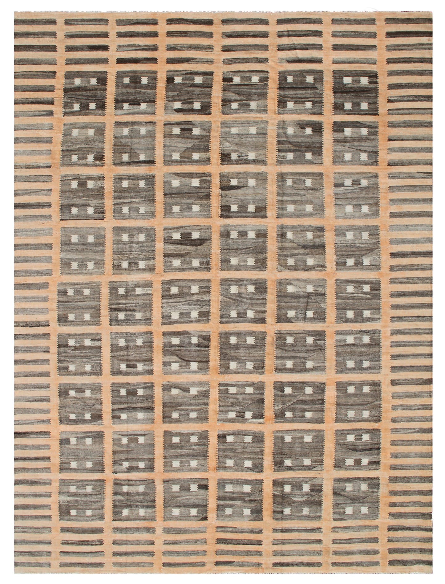 9'x12' Ariana Soft Orange Brown Ivory Kilim