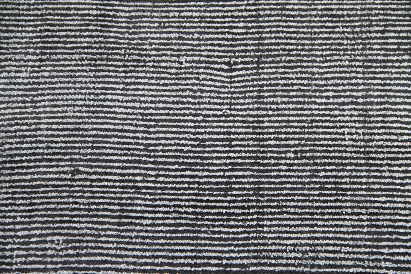 10x14 Contemporary Stripe Design Black and Soft Grey Indian Handloom Rug