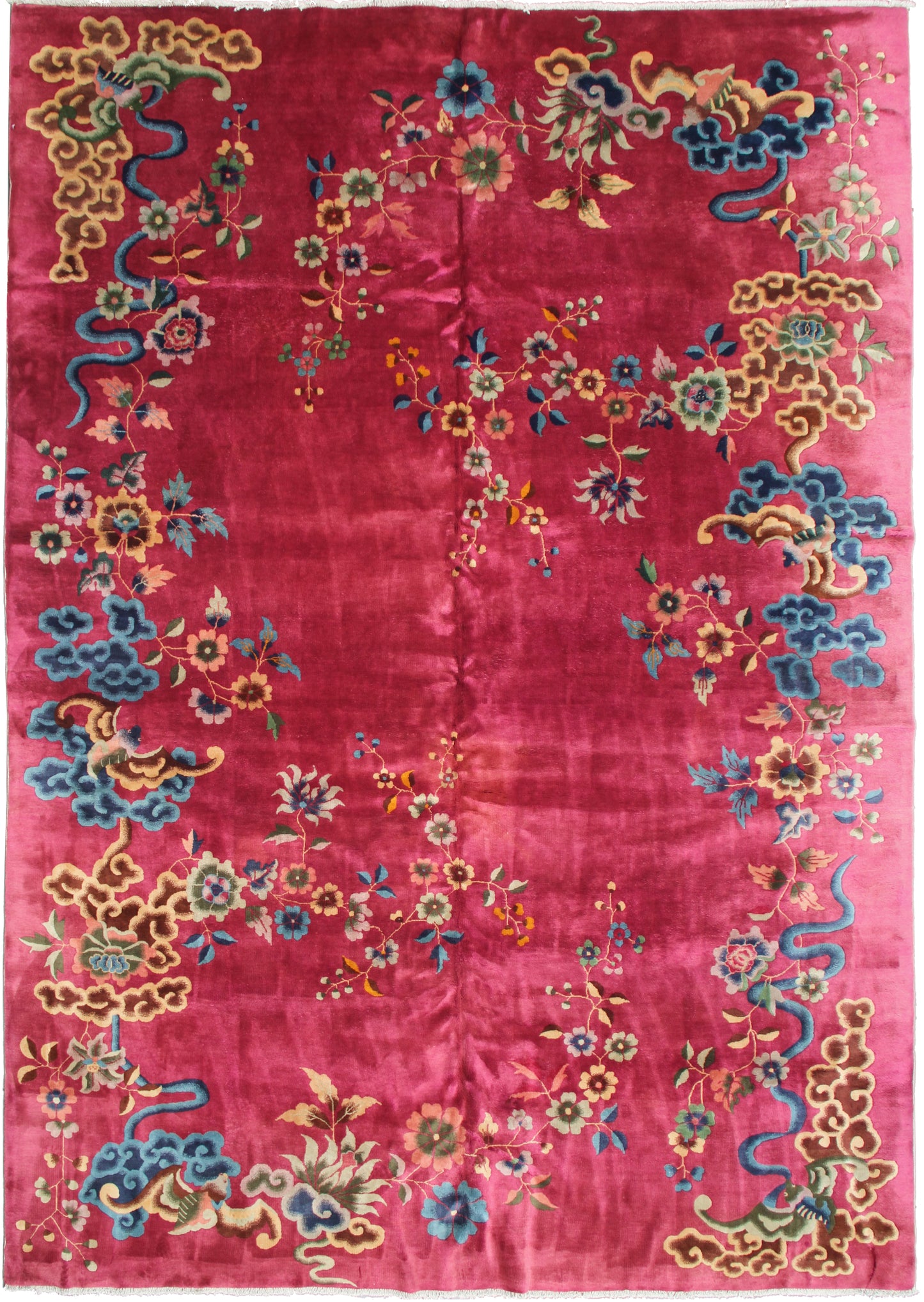 10x13 Red Vintage Art Deco Rug