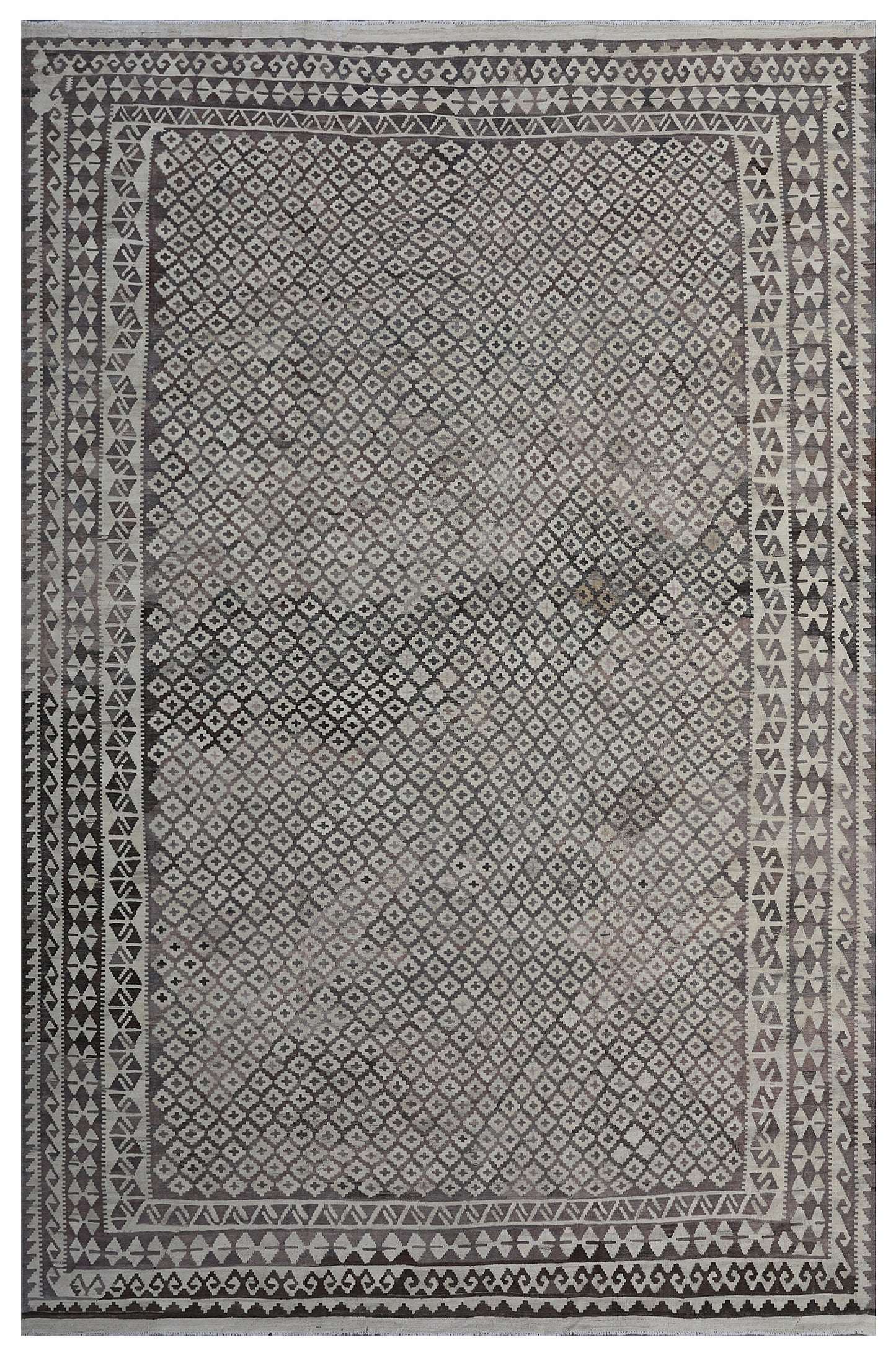 10x14 Ariana Maimana Grey Ivory Kilim