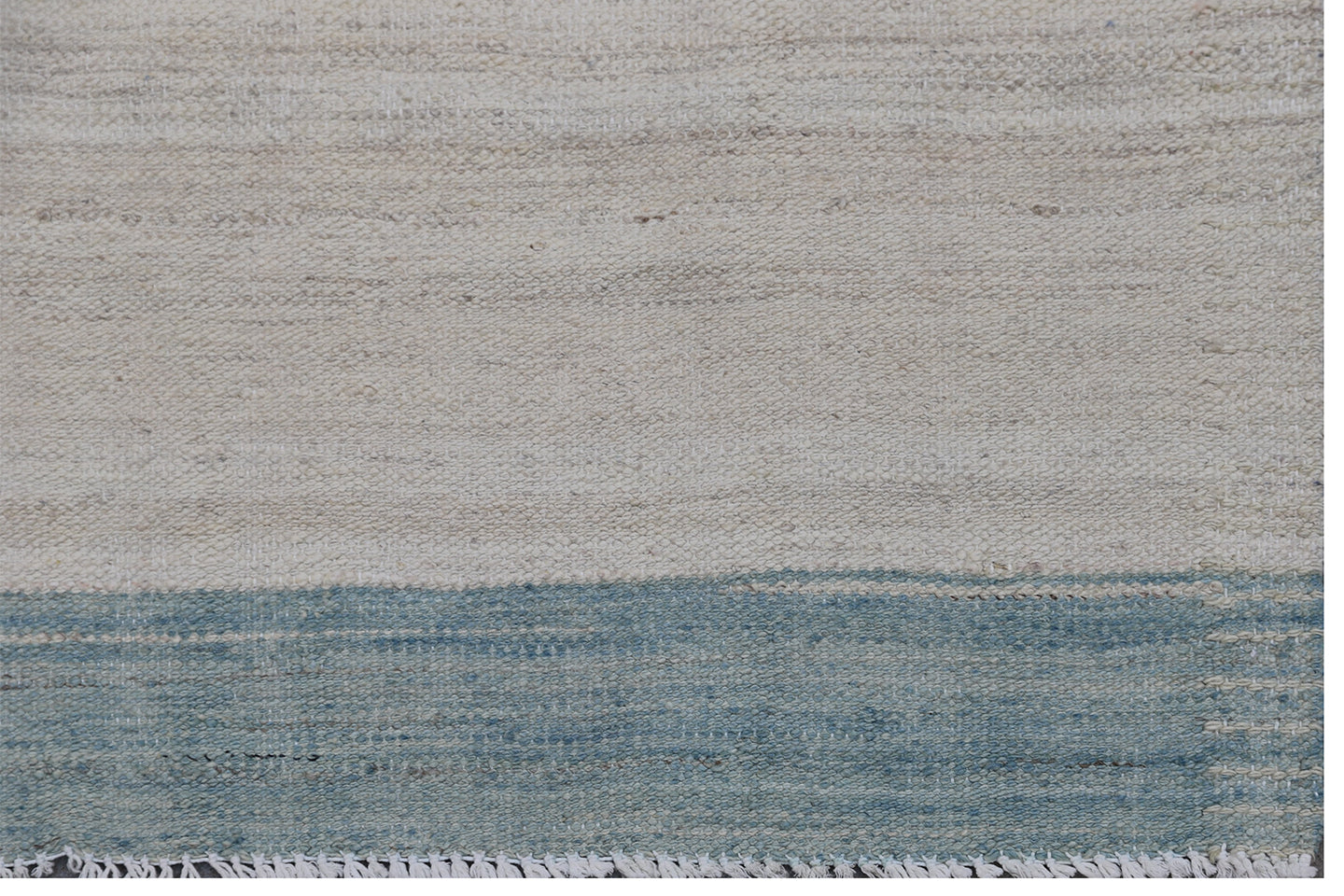 6x10 Ariana Fine Hand-Woven Striped Blue Ivory Kilim