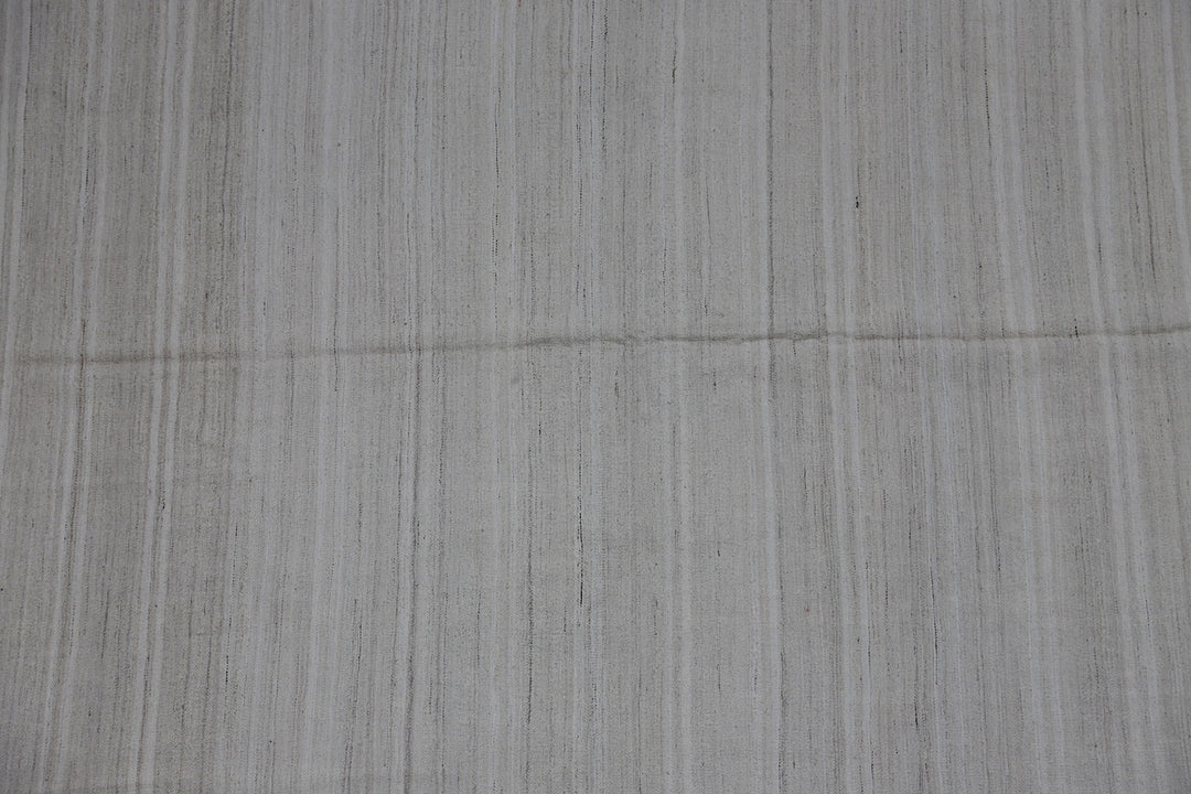 6'x10' Ariana Fine Hand-Woven Striped Blue Ivory Kilim