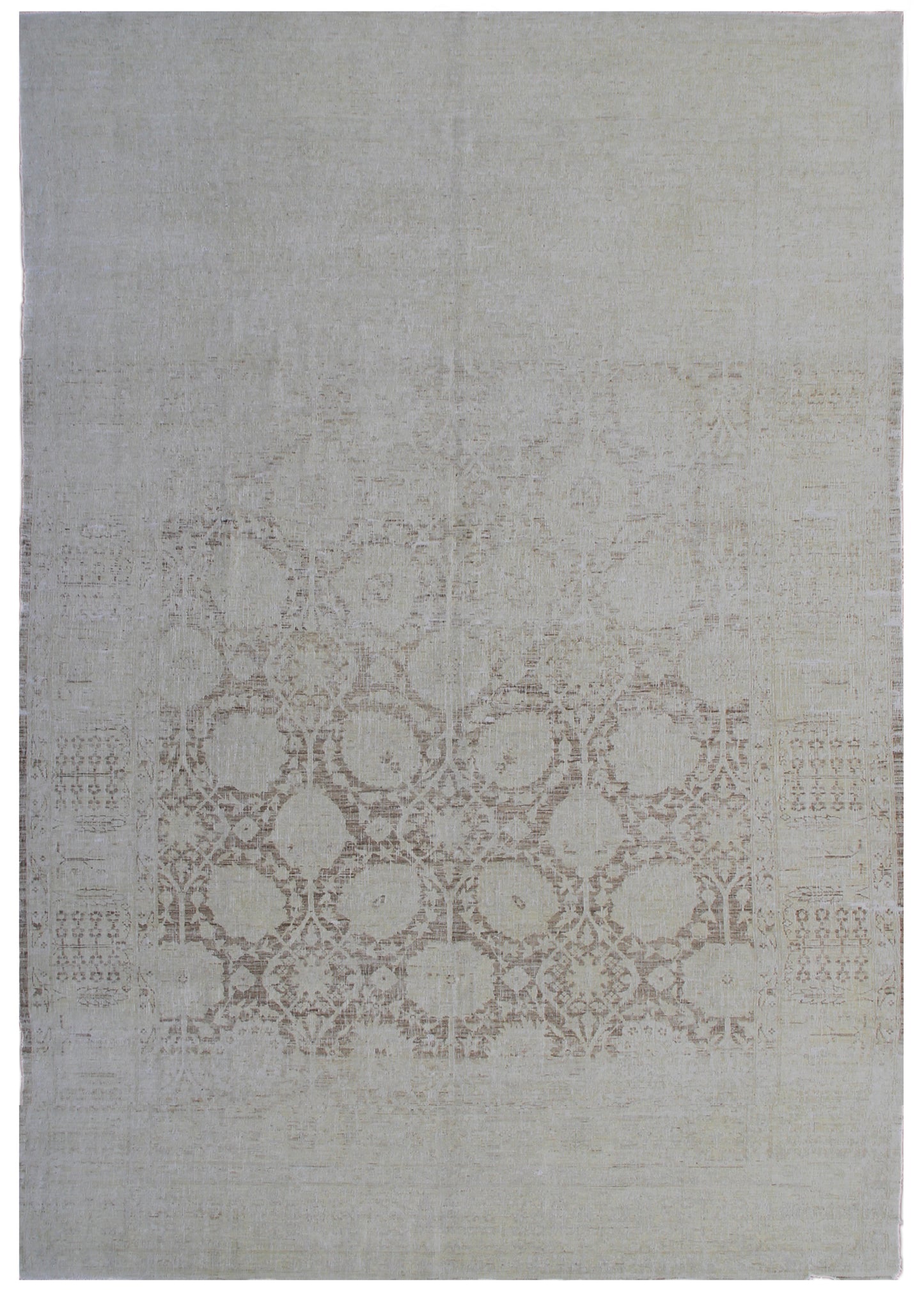 6x9 Abrash Pale Brown Beige Tabriz Design Ariana Traditional Vintage Collection Rug