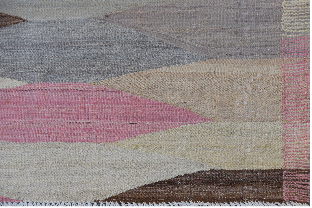 10'x14' Afghan Handwoven Kilim Rug | Multicolor Geometric