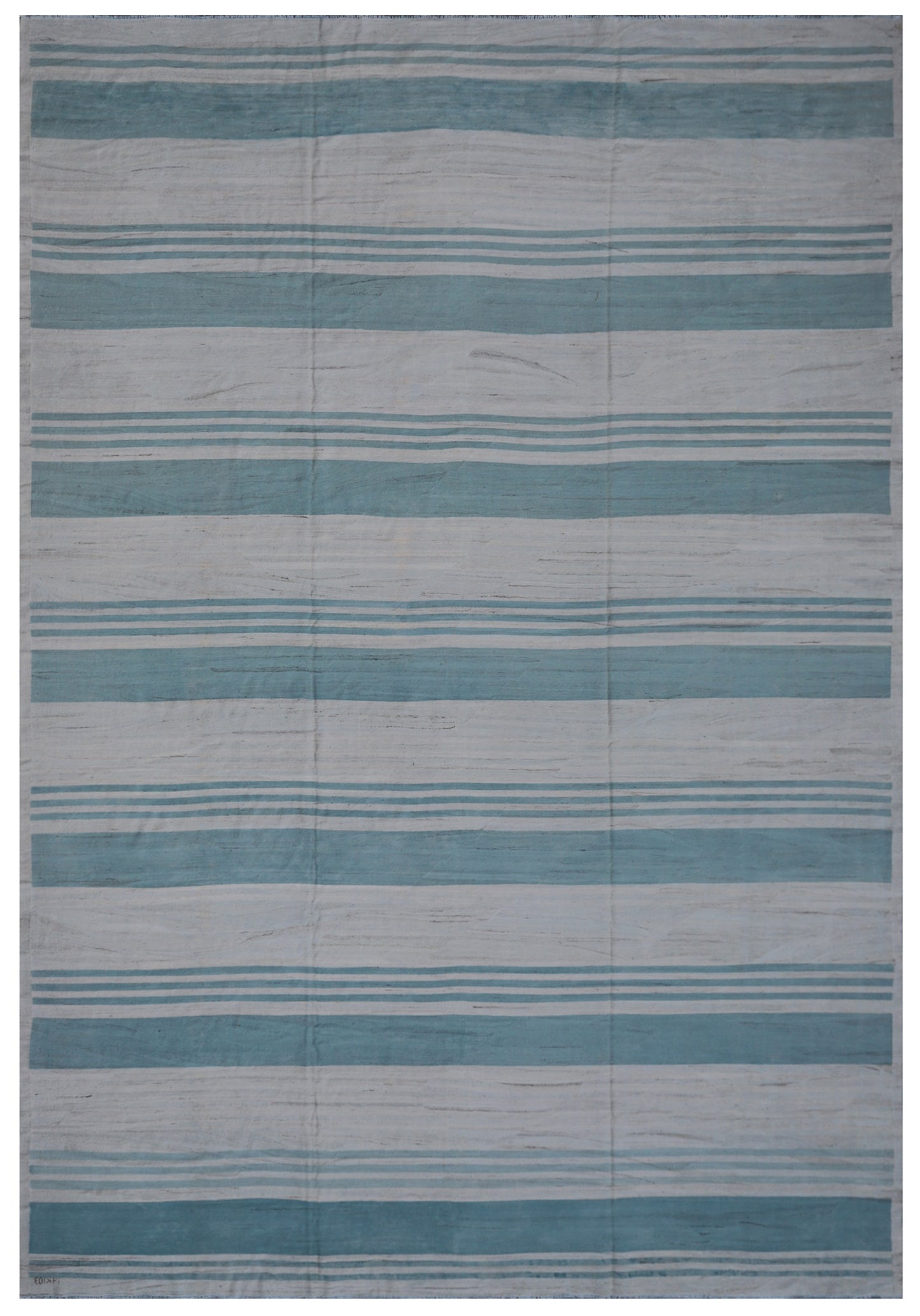 11x15 Blue White Stripe Large Ariana Kilim