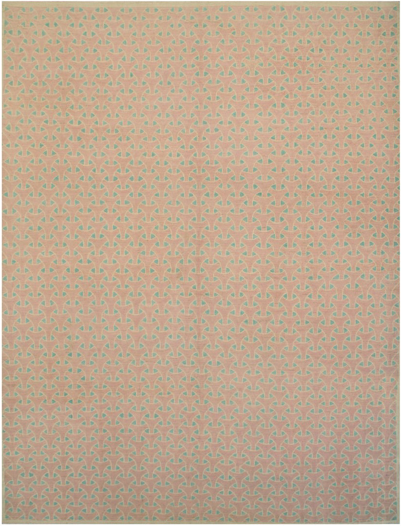 9'x12' Green and Terracotta Geometric Design Ariana Modern Rug