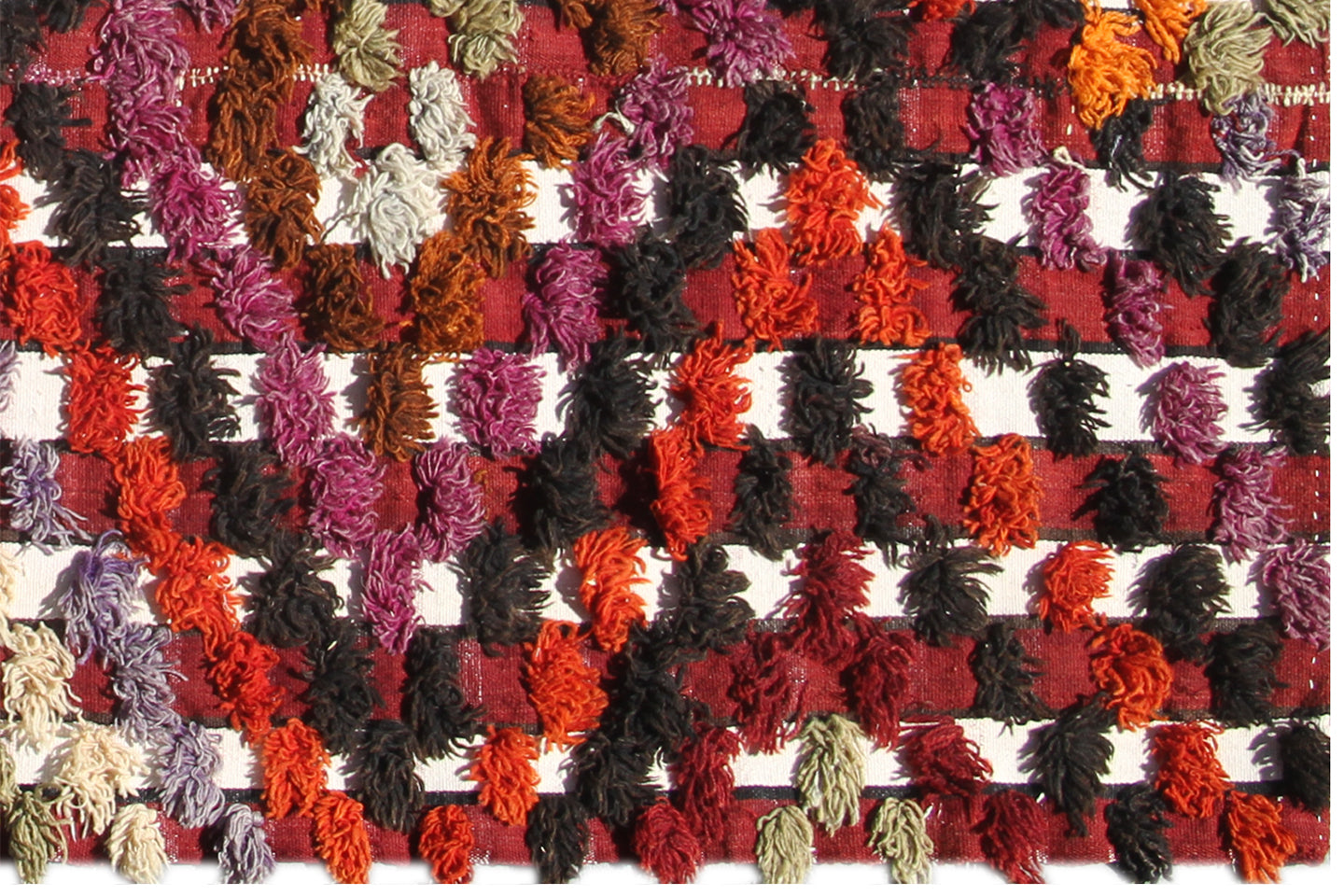5'x6' Hand Woven Wool Vintage Turkish Kilim With Tussles