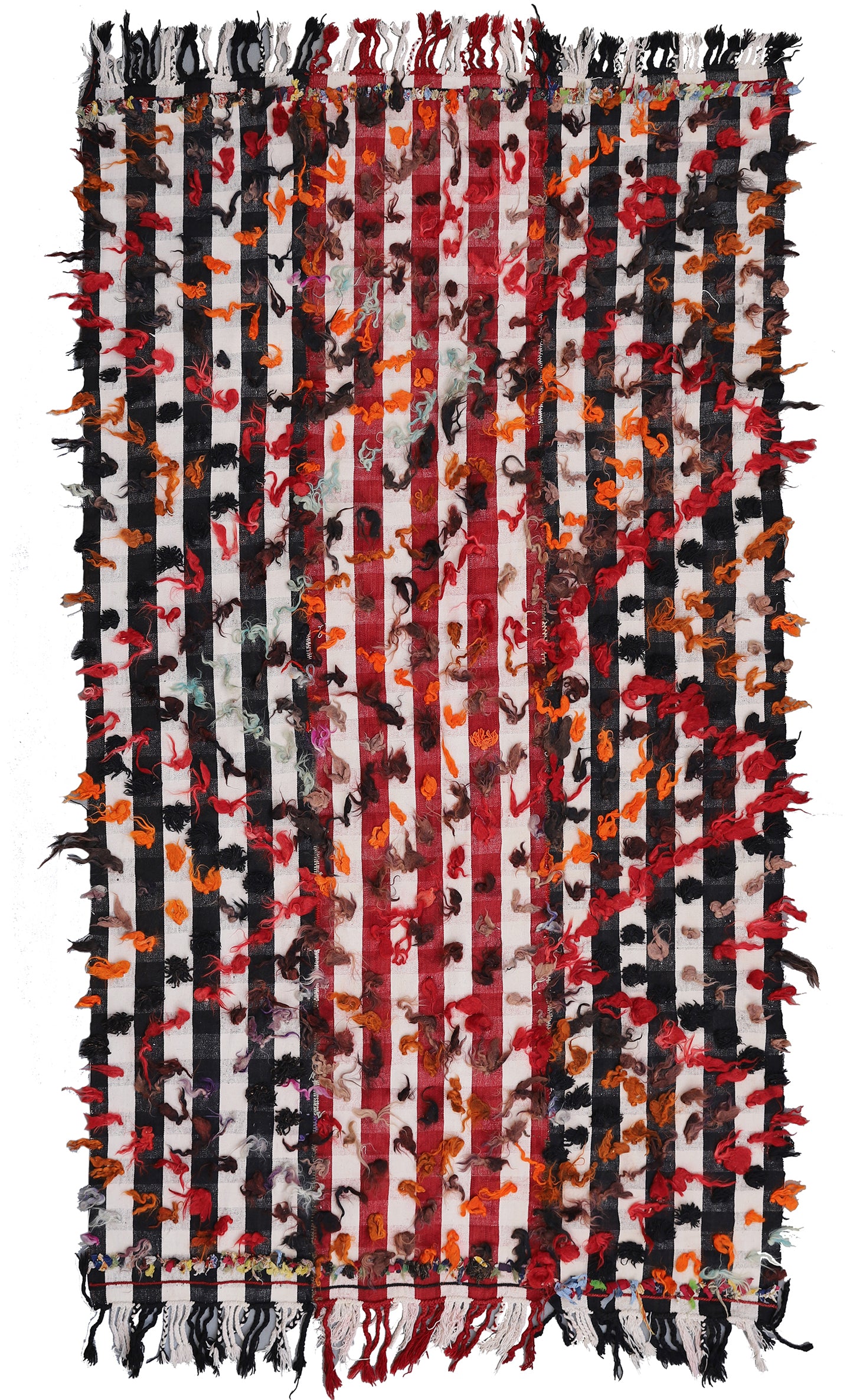 5x8 Vintage Turkish Kilim With Tussles