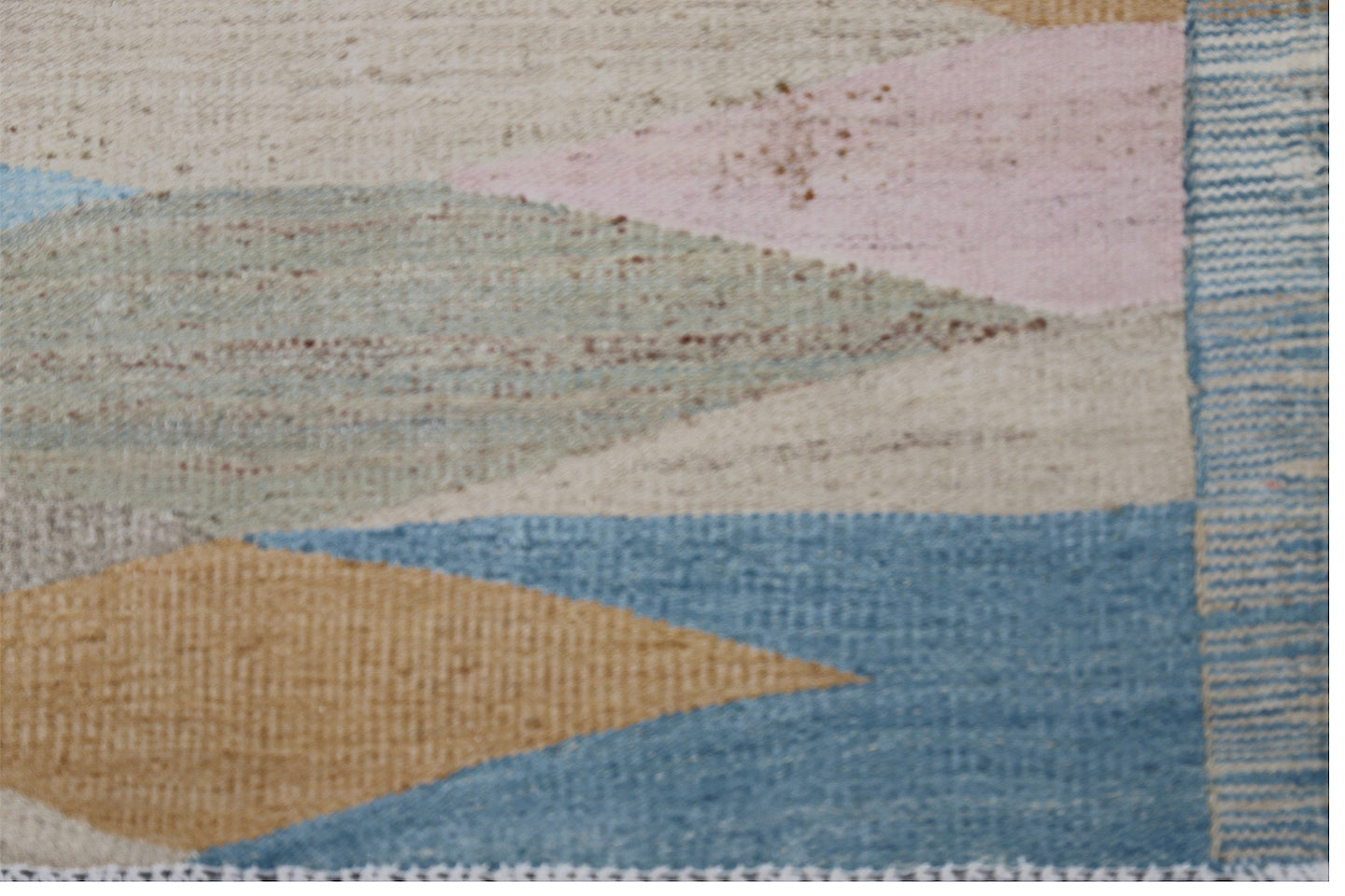 10x14 Large Colorful Blue Gold Ivory Grey Ariana Kilim