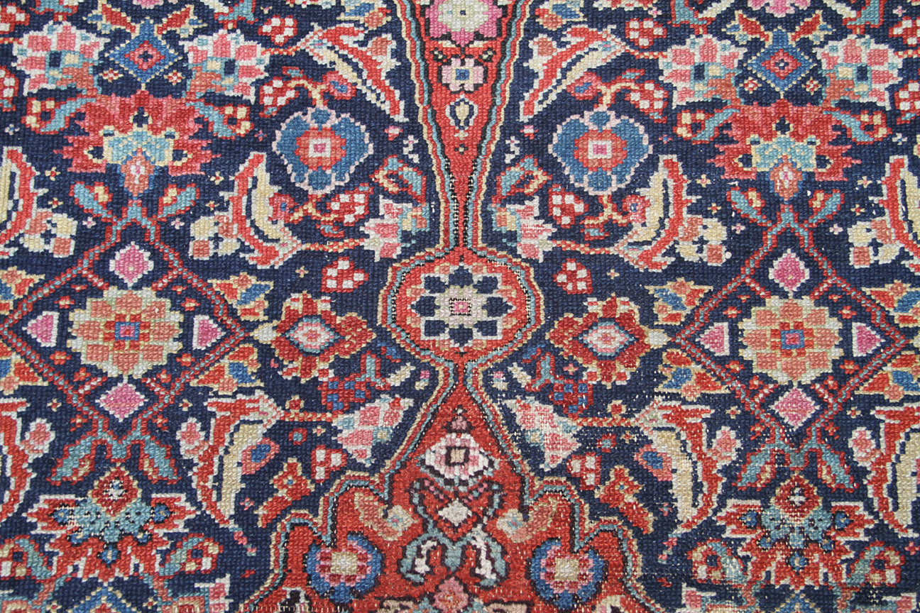 7'x16' Navy Blue Antique Persian Malayer Rug
