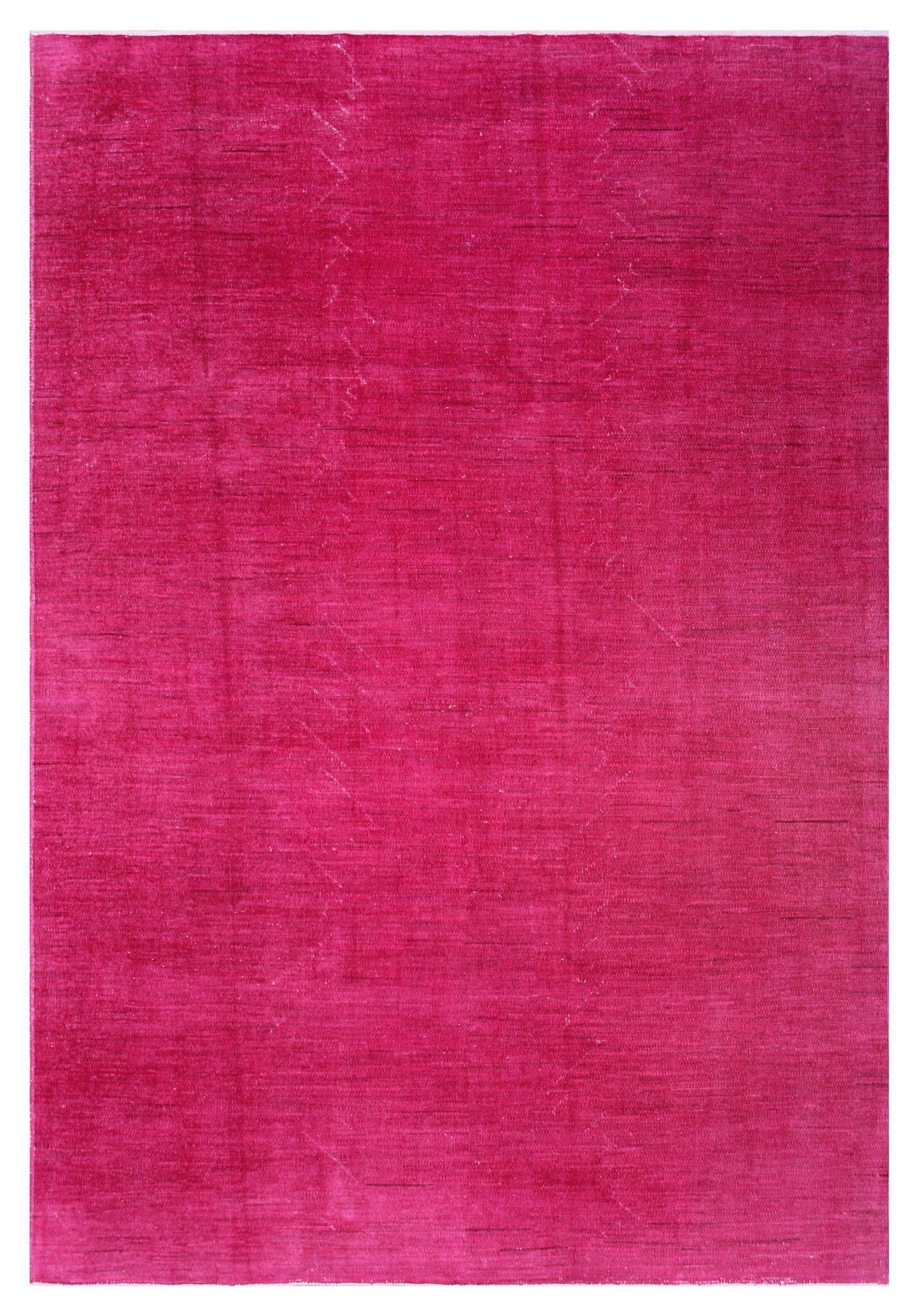 9.06 x 6.04 Solid Hot Pink Hand-Knotted Ariana Over-dye Area Rug