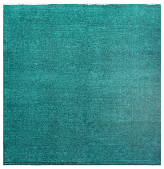 5'x5' Contemporary Teal Green Ariana Overdyed Rug