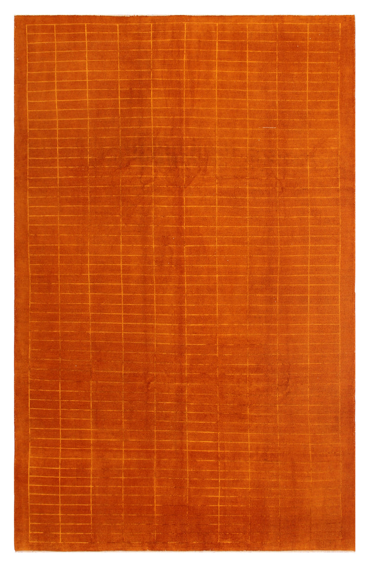 7'x11' Orange Geometric Ariana Overdyed Rug
