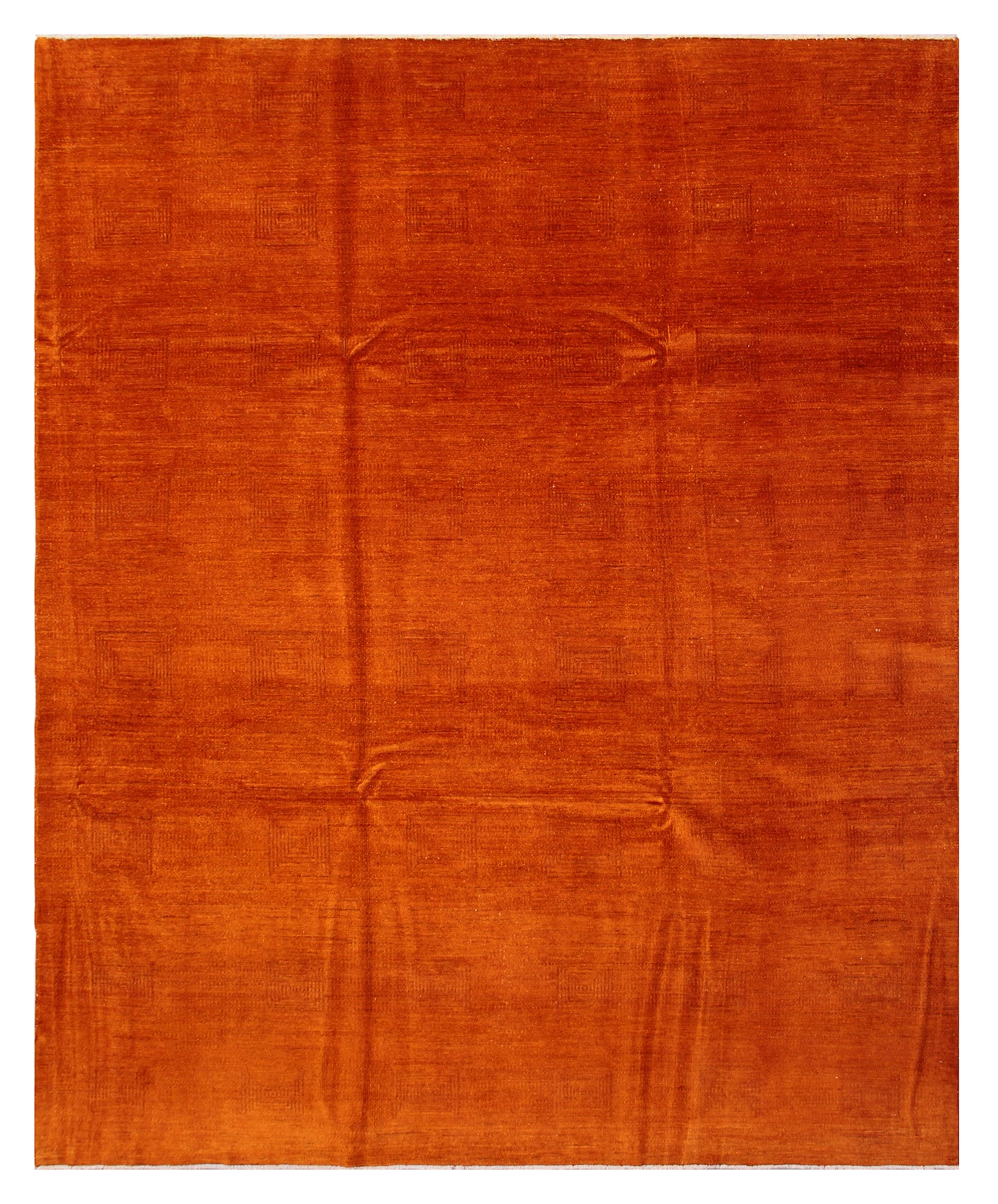 8'x10' Orange Contemporary Design Ariana Overdyed Rug