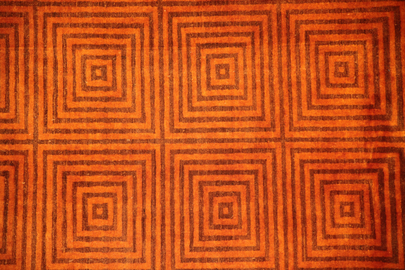 6x9 Orange Red Contemporary Design Ariana Over-dye Rug